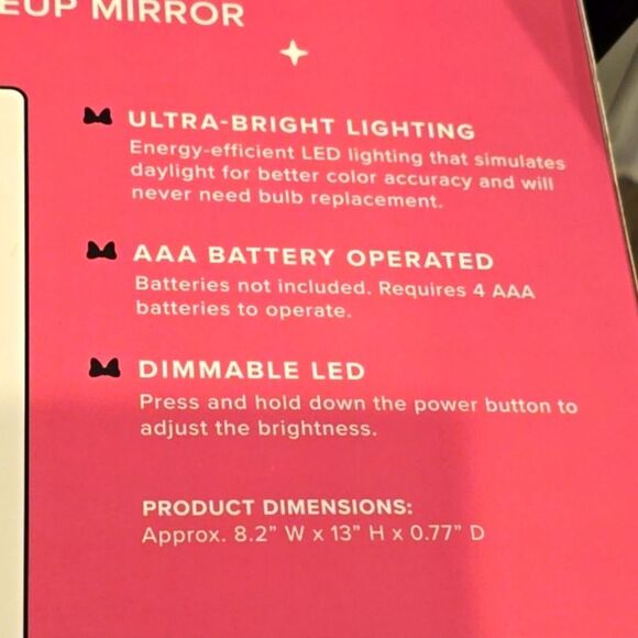 Impressions  X Disney Minnie Mouse Bowtiful Handheld Makeup Mirror - Picture 9 of 12